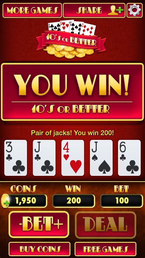 10s Or Better Video Poker Bet365