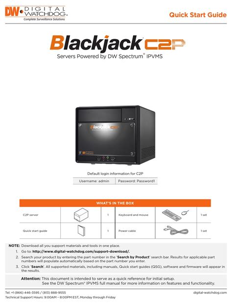 Digital Watchdog Blackjack Lamina Manual