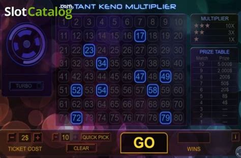 Instant Keno Multiplier Bodog