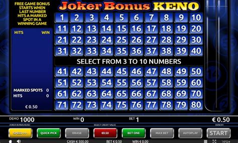 Joker Bonus Keno Betsul