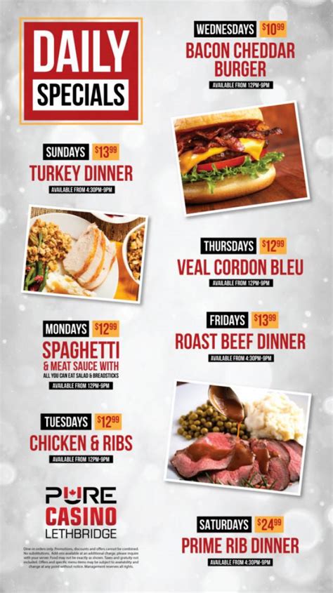 Lethbridge Casino Menu