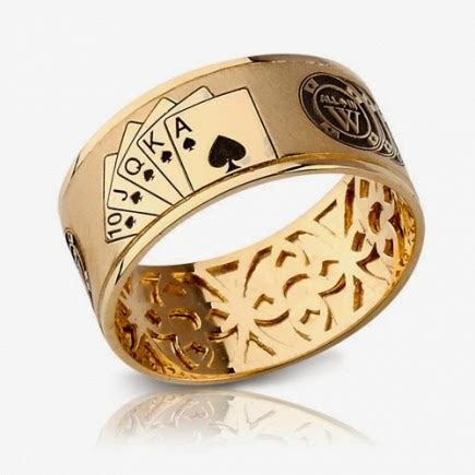 Mens De Ouro Anel De Poker