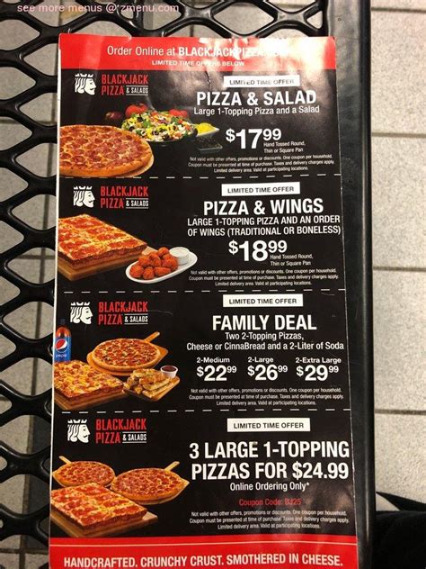 Menu De Blackjack Pizza