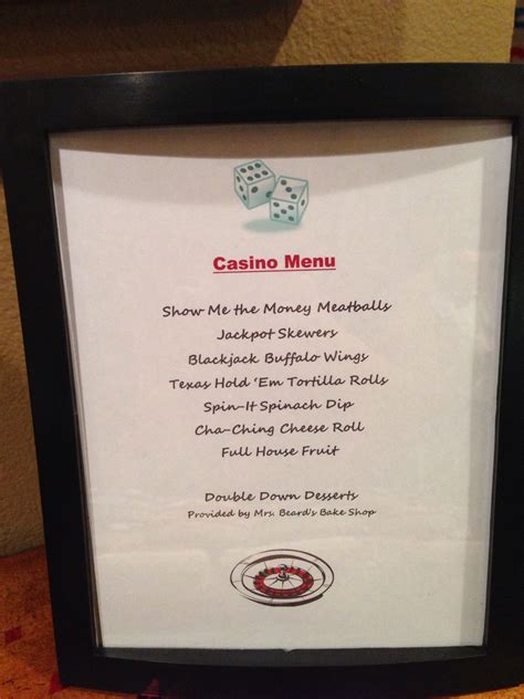 Party Casino Menu