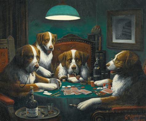 Pintura De Poker Caes