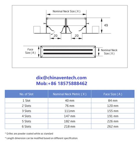 Slot Difusor Dimensoes