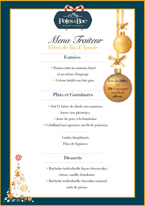 Traiteur Casino Menu De Noel