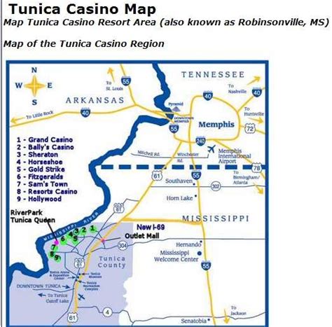 Tunica Ms Casinos Mapa