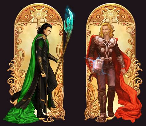 Viking Gods Thor And Loki Blaze